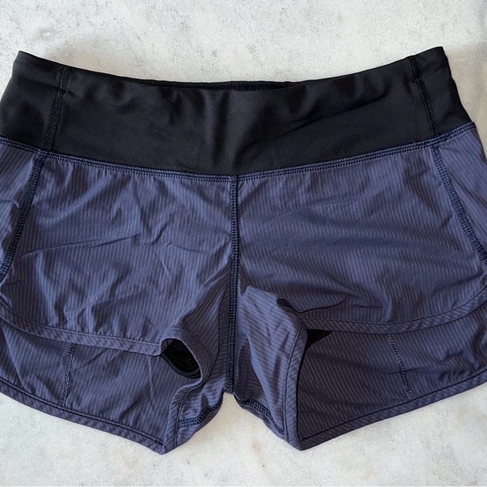 lululemon athletica Black and Dark Gray Athletic Shorts